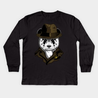 Panda Rorschach Kids Long Sleeve T-Shirt